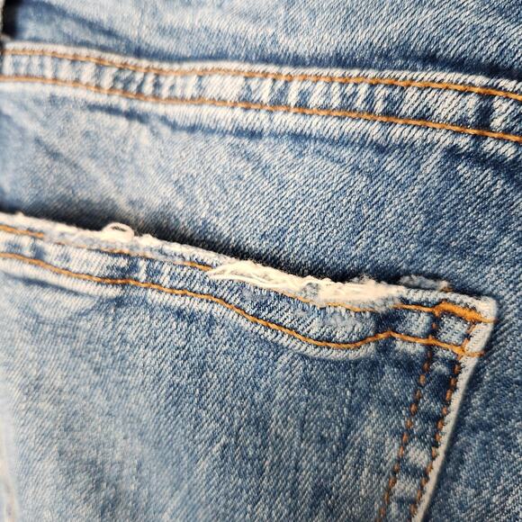 Zara Woman Jeans Womens 2 Blue Skinny Floral Embroidered Distressed Raw Hem - Picture 12 of 15